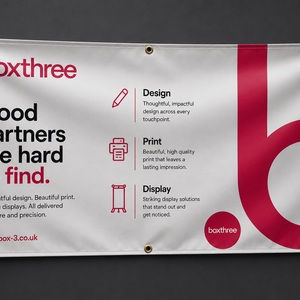 Outdoor banner with eyelets